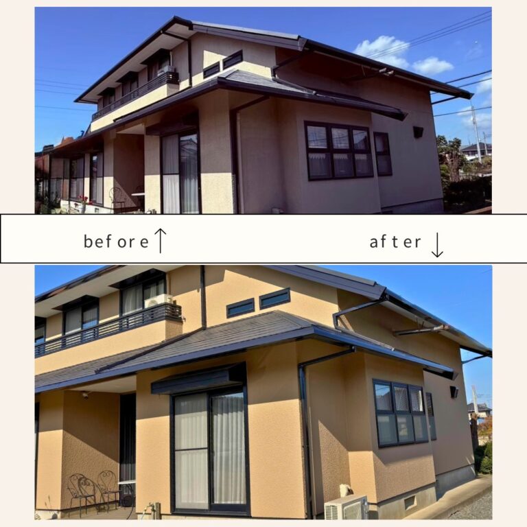 栃木県足利市羽刈町/築31年モルタル外壁塗装・コロニアル屋根塗装　アイキャッチ画像