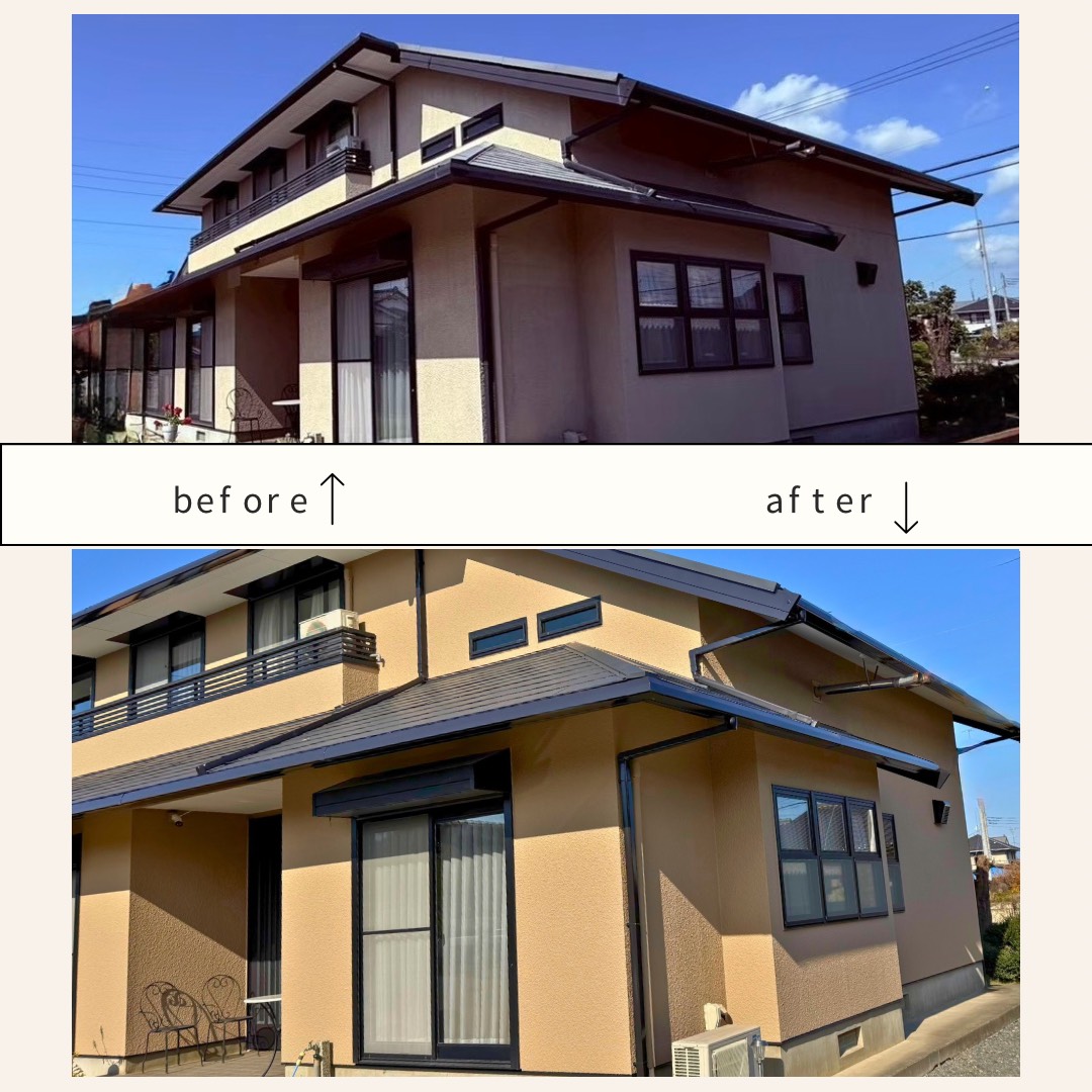 栃木県足利市羽刈町/築31年モルタル外壁塗装・コロニアル屋根塗装　アイキャッチ画像